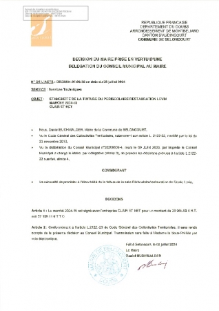 DEC2024-07-08-38 ETANCHEITE DE LA TOITURE DE LA SALLE PERISCOLAIRERESTAURATION SCOLAIRE