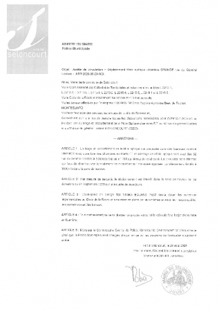 ARR20250829-108 Arrêté de circulation travaux - Tirage et raccordement fibre optique - rue du Général Leclerc