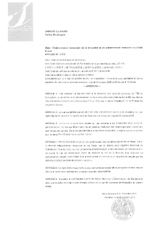 ARR20251013-119 Arrêté réglementation temporaire de la circulation routière rond point crédit mutuel 23 octobre