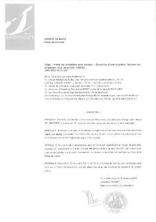 ARR20251218-145 Arrêté de circulation pour travaux - Ouverture d'une chambre telecom sur chaussée - rue de la pâle - Circet